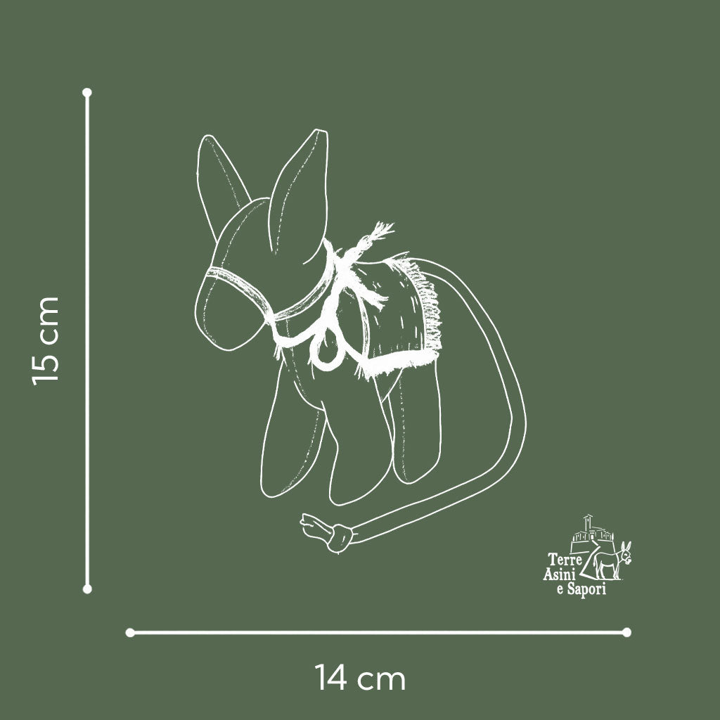 Asinello di Civita in stoffa piccolo con sella