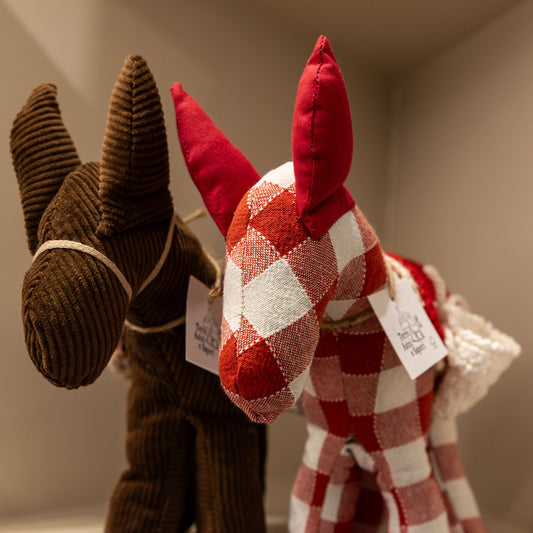 Asinelli di Civita in stoffa con sella