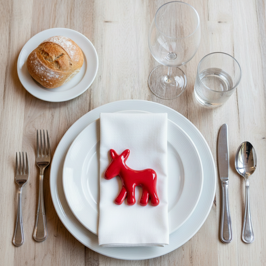 Poggia posate asinello di Civita in ceramica set da 6 pezzi