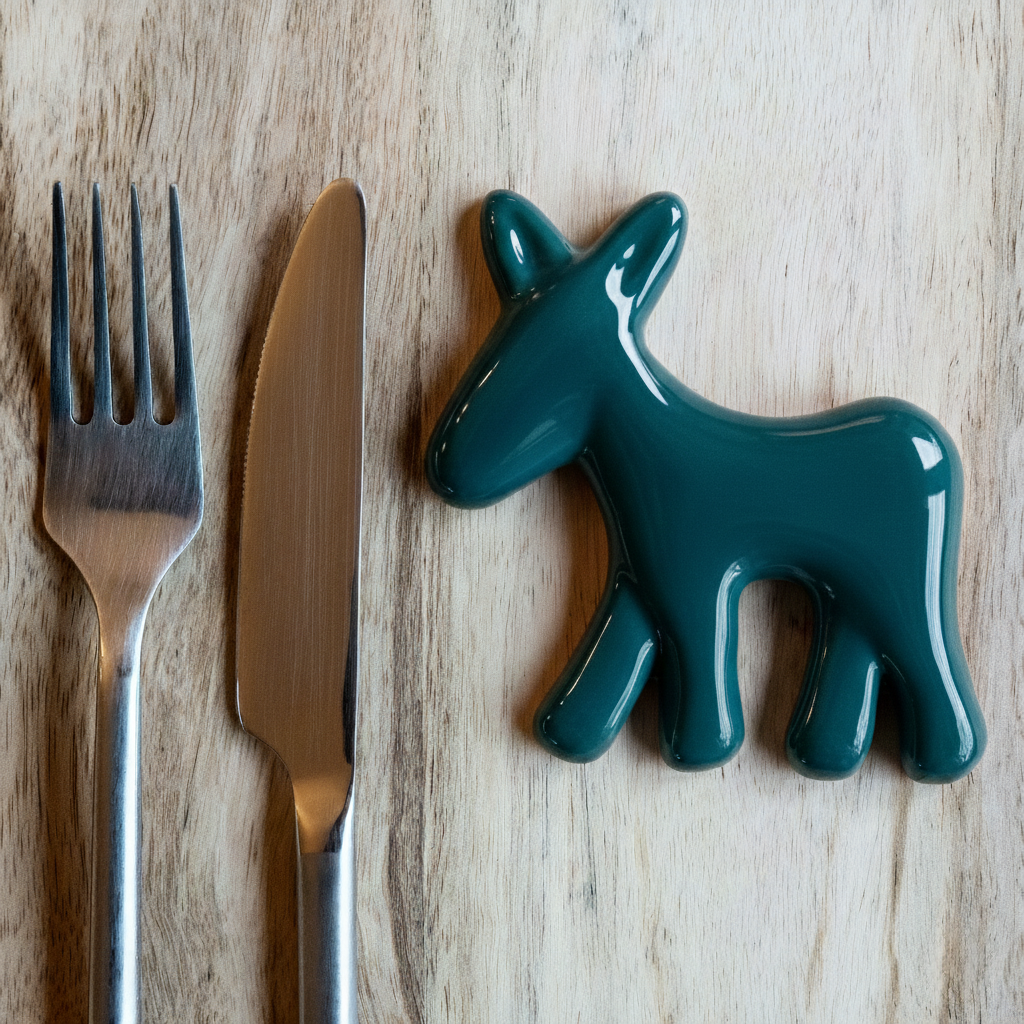 Civita Donkey Cutlery Rest in Ceramic, Set of 6