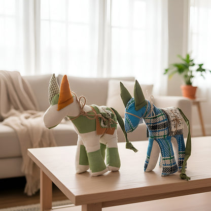 Asinelli di Civita in stoffa con sella