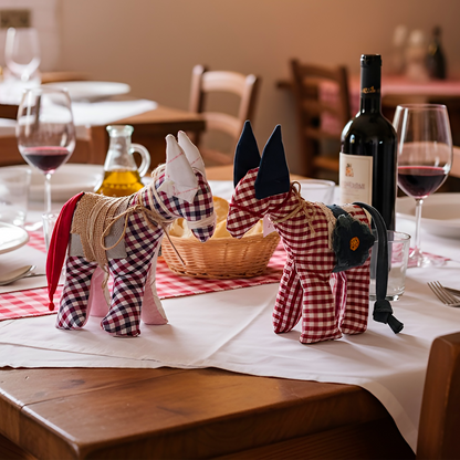 Asinelli di Civita in stoffa con sella