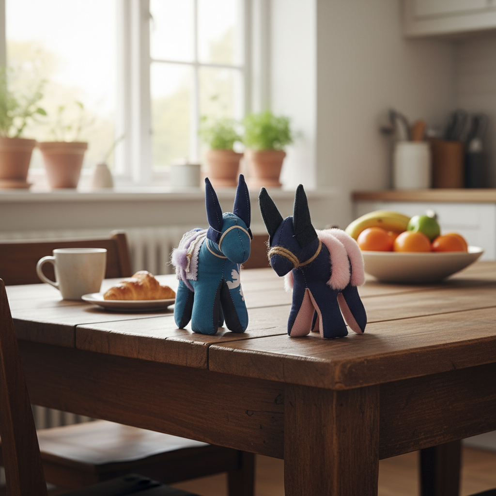 Asinello di Civita in stoffa piccolo con sella