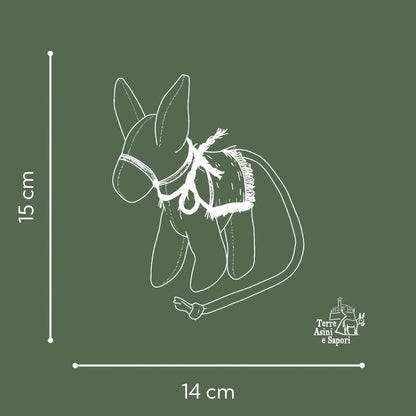 Asinello di Civita in stoffa piccolo con sella