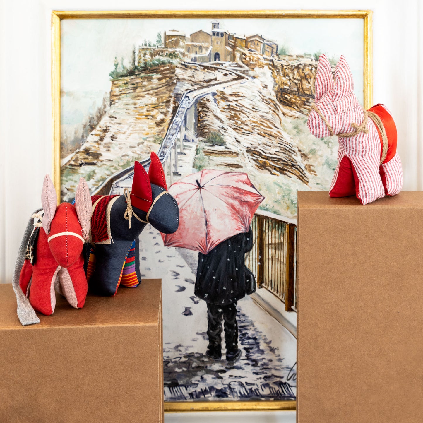 Asinello di Civita in stoffa piccolo con sella