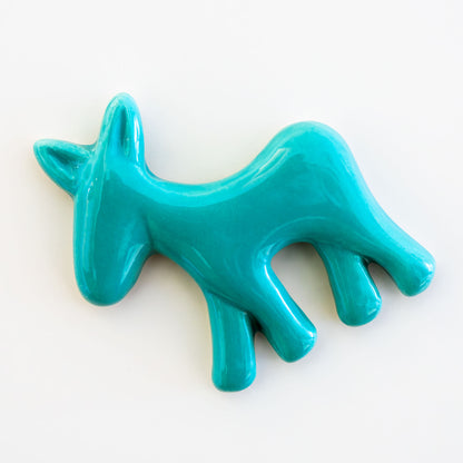 Calamita con asinello di Civita in ceramica