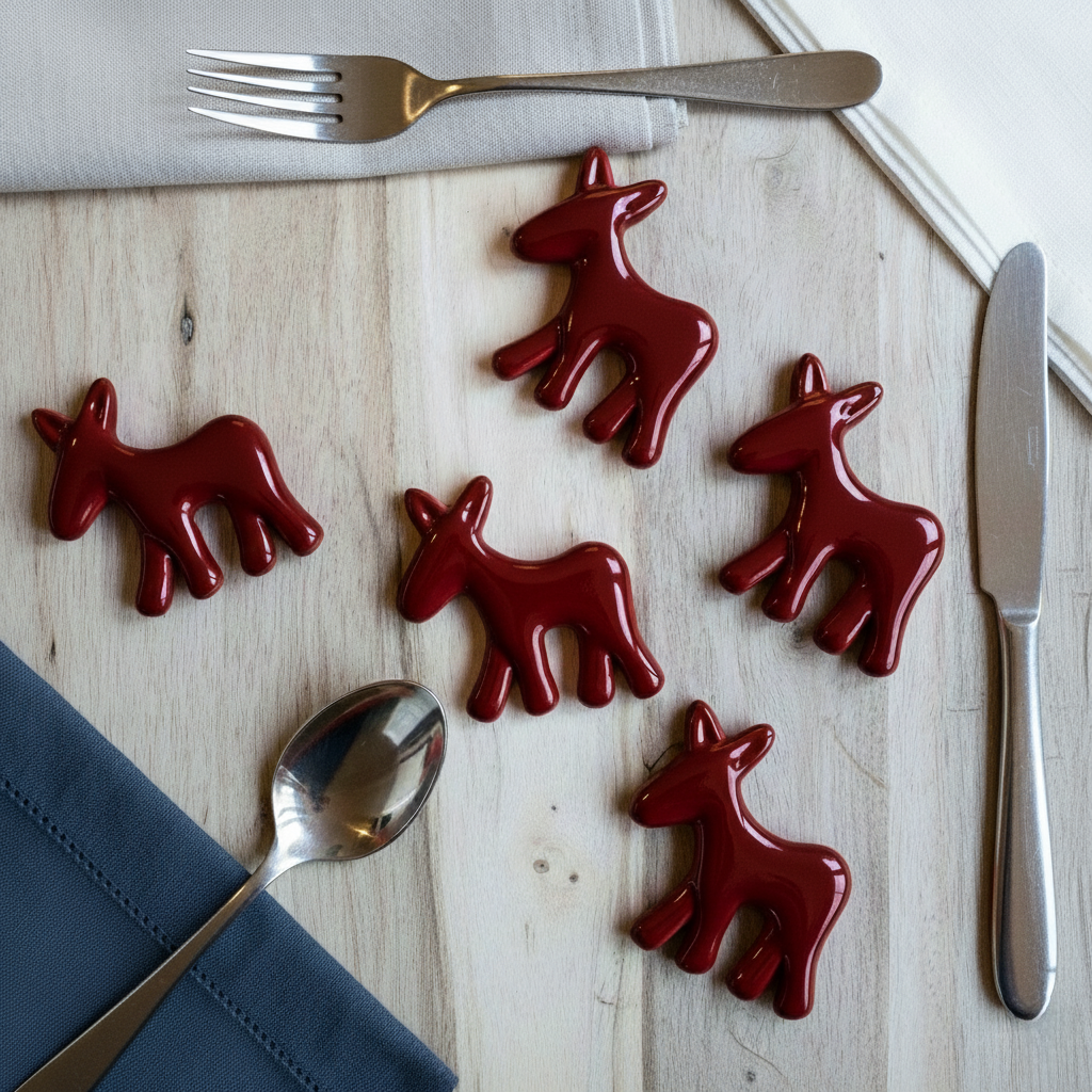 Civita Donkey Cutlery Rest in Ceramic, Set of 6