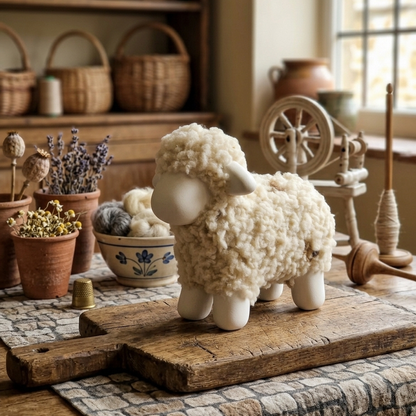 Civita sheep in ceramic and wool