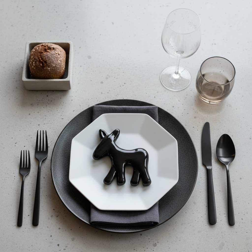 Civita Donkey Cutlery Rest in Ceramic, Set of 6