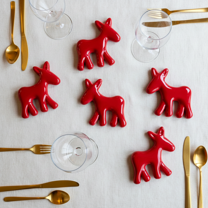 Civita Donkey Cutlery Rest in Ceramic, Set of 6