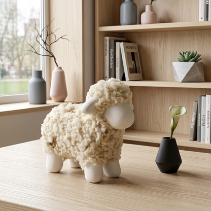 Civita sheep in ceramic and wool