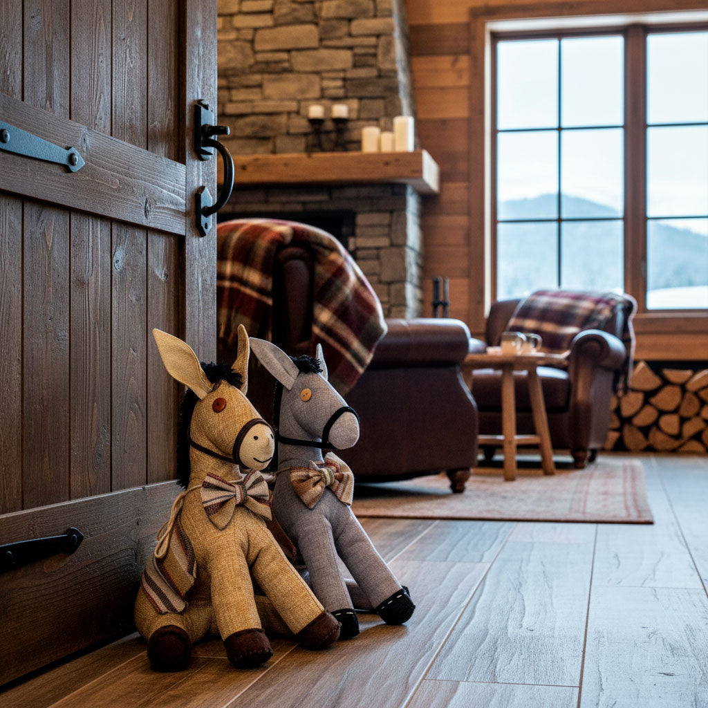 Asinello di Civita in stoffa ferma porta