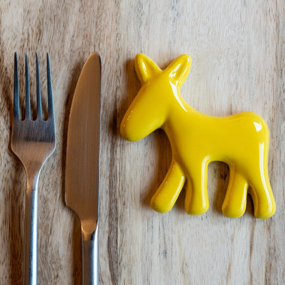 Civita Donkey Cutlery Rest in Ceramic, Set of 6