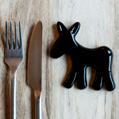 Civita Donkey Cutlery Rest in Ceramic, Set of 6
