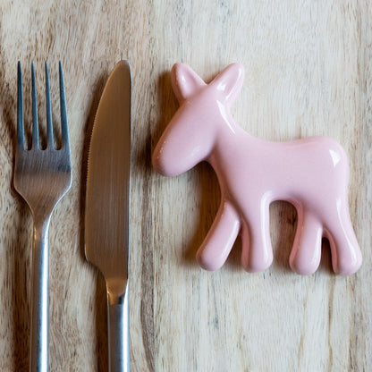 Civita Donkey Cutlery Rest in Ceramic, Set of 6