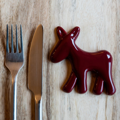 Civita Donkey Cutlery Rest in Ceramic, Set of 6