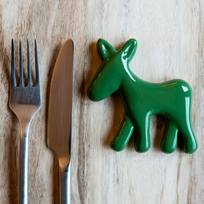 Civita Donkey Cutlery Rest in Ceramic, Set of 6